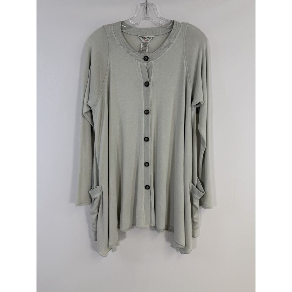 Hard Tail Cardigan Top Womens XS Gray Pockets Soft Comfy Cozy Lounge